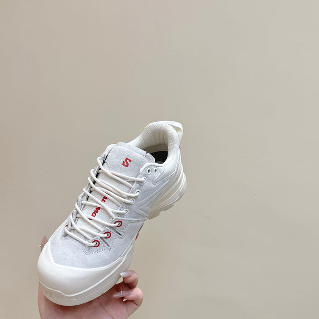 ALO 25S SALOMON X-ALP PANHUI SNEAKER IN WHITE SUEDE