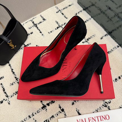 VALENTINO 26S HIGH HEELS 100 MM IN BLACK SUEDE