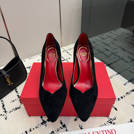 VALENTINO 26S HIGH HEELS 100 MM IN BLACK SUEDE