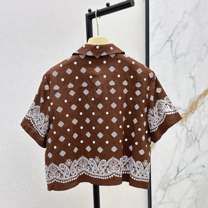 MIUMIU 26S LOOSE FIT SHORT SLEEVED SHIRT 968
