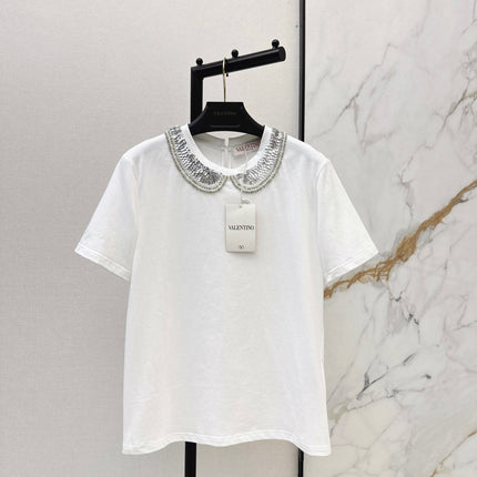 VALENTINO 26S PETER PAN COLLAR T-SHIRT STYLE 48