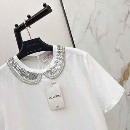 VALENTINO 26S PETER PAN COLLAR T-SHIRT STYLE 48