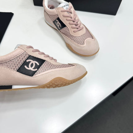 CHANEL 26S SNEAKERS IN LIGHT PINK CALFSKIN AND MESH