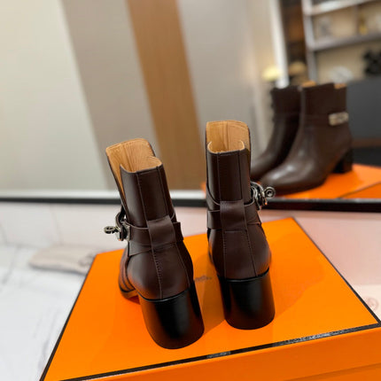HM 26S ANKLE BOOTS 55 MM IN DARK BROWN CALFSKIN