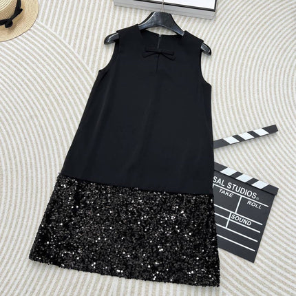VALENTINO 26S BOW DETAIL SLEEVELESS DRESS 114