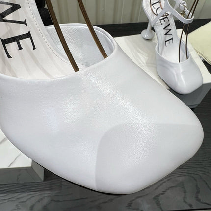 LOEWE 26S HIGH HEELS 60 MM IN WHITE CALFSKIN
