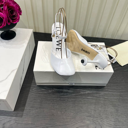 LOEWE 26S HIGH HEELS 60 MM IN WHITE CALFSKIN