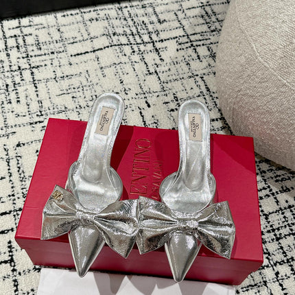 HIGH MULE IN SILVER LAMBSKIN
