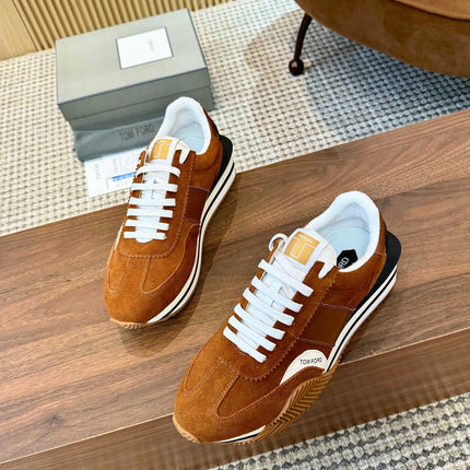 TOM FORD SNEAKERS IN TAN BROWN SUEDE 432168