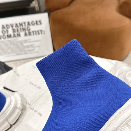 BALENCIAGA 25S SPEED TRAINER SNEAKERS 55 MM IN BLUE KNIT