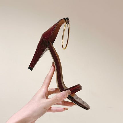 FENDI HIGH-HEELED 85 MM IN CHERRY RED LAMBSKIN WITH GOLD HARDWARE