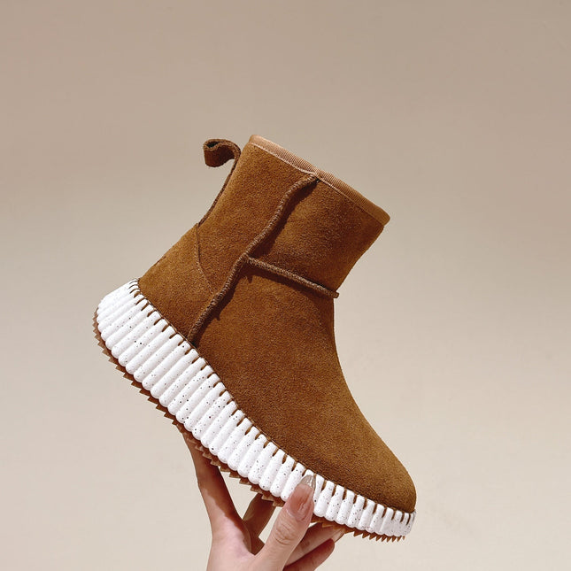 CHLOÉ 26S SHEARLING ANKLE BOOTS IN BROWN SUEDE