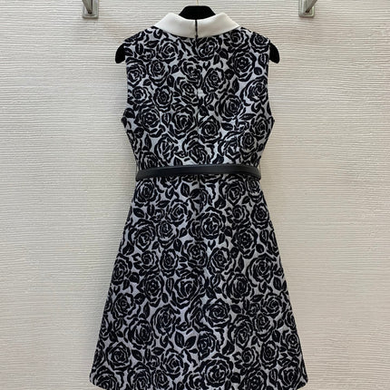 CHANEL 26S ROSE-PRINT A-LINE DRESS 1759
