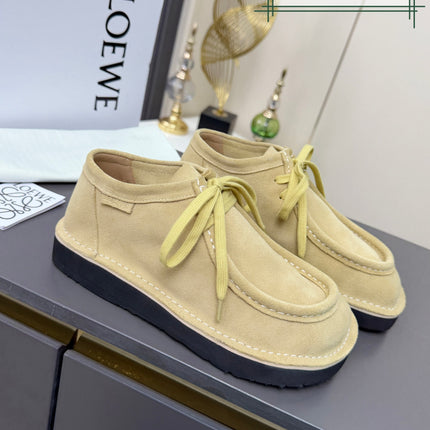 LOEWE 26S ANKLE BOOTS IN BEIGE SUEDE
