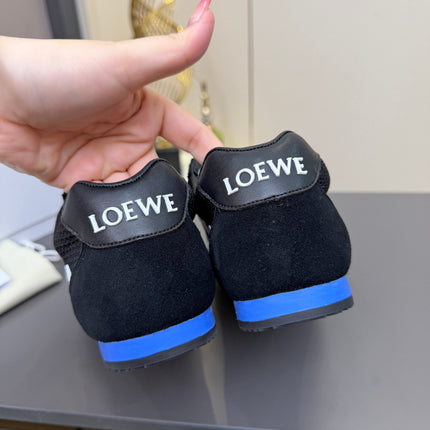 LOEWE 26S RUNNER 2.0 SNEAKERS IN BLACK SUEDE AND MESH FABRIC