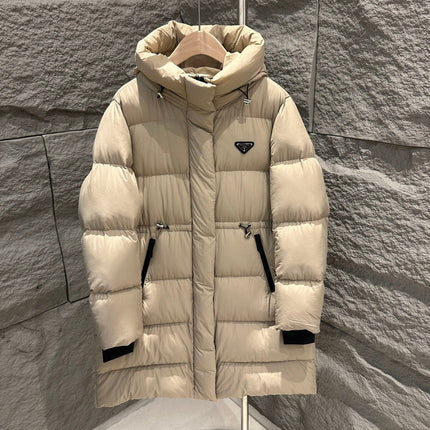 PRADA 25S LONG GOOSE DOWN COAT WITH HOOD 230