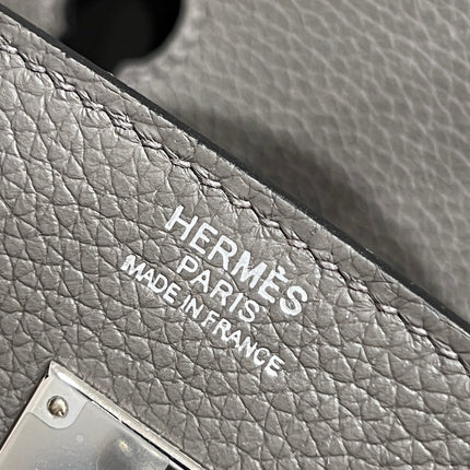 HM 25S BIRKIN 25 CM IN DARK GREY TOGO WITH KEY SILVER