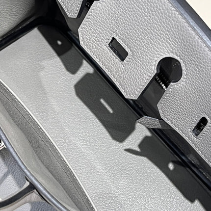 HM 25S BIRKIN 25 CM IN DARK GREY TOGO WITH KEY SILVER