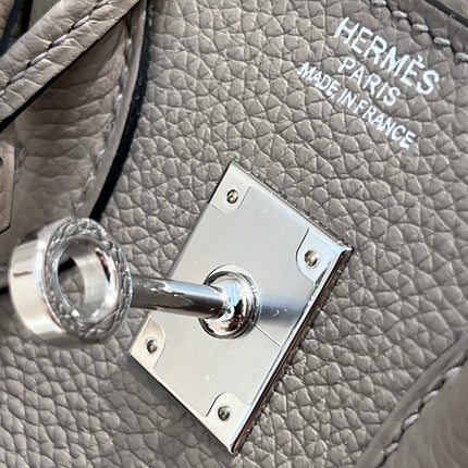 HM 25S BIRKIN 25 CM IN DARK TAUPE TOGO WITH KEY SILVER