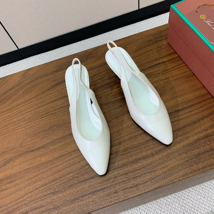 LP 26S HIGH-HEEL SLINGBACKS 50 MM IN WHITE CALFSKIN