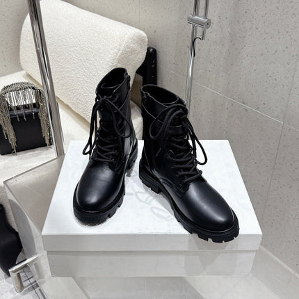 CELINE 26S MARTIN BOOTS IN BLACK CALFSKIN