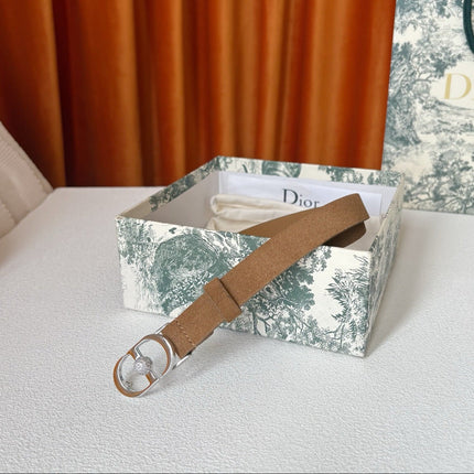 DIOR 26S BELT 20 MM IN CAMEL BROWN SUEDE 661465