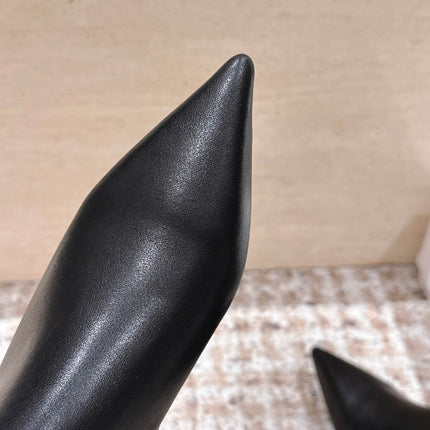 CELINE 26S HIGH-TOP BOOTS 55 MM IN BLACK CALFSKIN