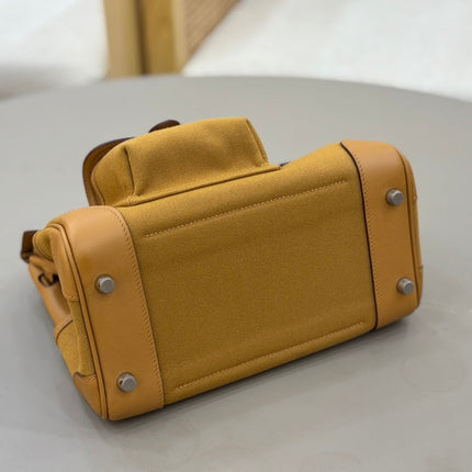 HM 25S BIRKIN CARGO 25 CM IN CARAMEL BROWN CANVAS AND SWIFT WITH SILVER HARDWARE