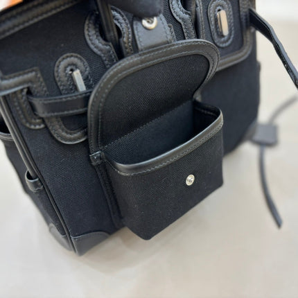 HM 25S BIRKIN CARGO 25 CM IN BLACK CANVAS AND SWIFT WITH SILVER HARDWARE