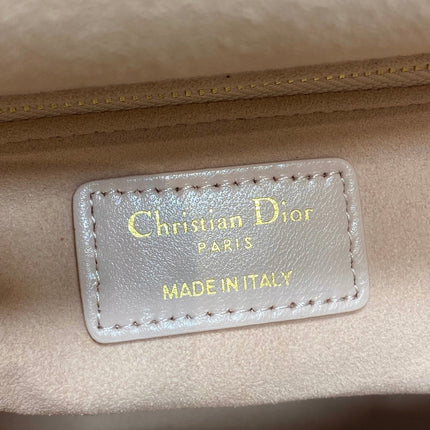 DIOR 25S MEDIUM LADY BAG 24 IN PINK CALFSKIN GOLD HARDWARE