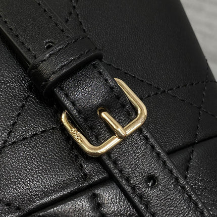 DIOR 26S TRIANON BAG 20 IN BLACK LAMBSKIN