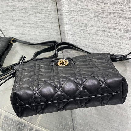 DIOR 26S ADIORABLE BUCKET BAG 20 IN BLACK LAMBSKIN