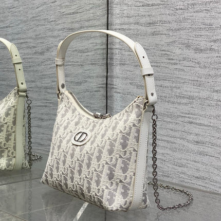 DIOR 26S MINI BAG 19 IN BEIGE OBLIQUE JACQUARD