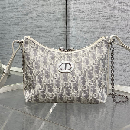 DIOR 26S MINI BAG 19 IN BEIGE OBLIQUE JACQUARD