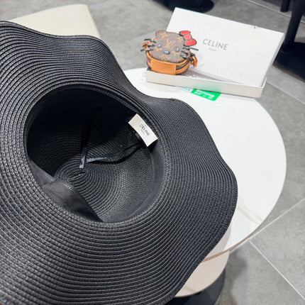 CELINE 26S STRAW WIDE BRIM HAT STYLE 73