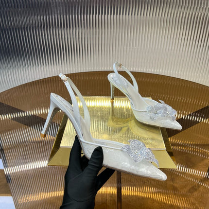 FLORIANE SLINGBACK 80 WHITE LAMBSKIN