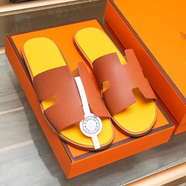 HM IZMIR SANDAL FIRE AND LEMON CALFSKIN