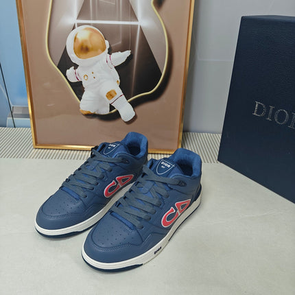 DIOR 26S LOW-TOP SNEAKER IN DARK BLUE CALFSKIN