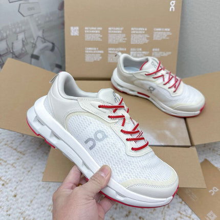 LOEWE 26S ON CLOUDTILT SHOES IN WHITE AND RED MESH