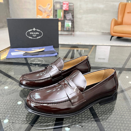 PRA LOAFER IN GLOSSY CHOCOLATE BROWN CALFSKIN