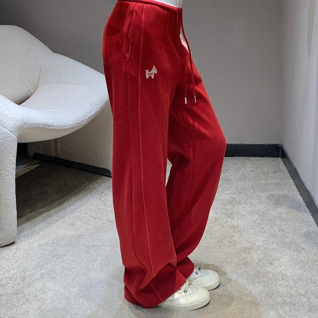 HERMES 25S FLEECE-LINED WIDE-LEG PANTS 441