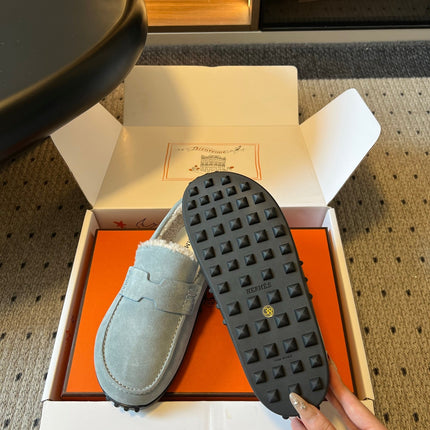 HM 26S DESTIN LOAFERS IN LIGHT BLUE SUEDE