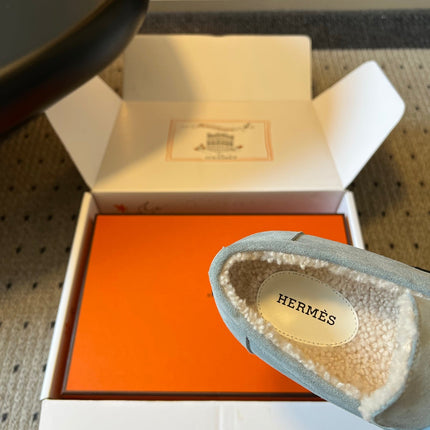 HM 26S DESTIN LOAFERS IN LIGHT BLUE SUEDE