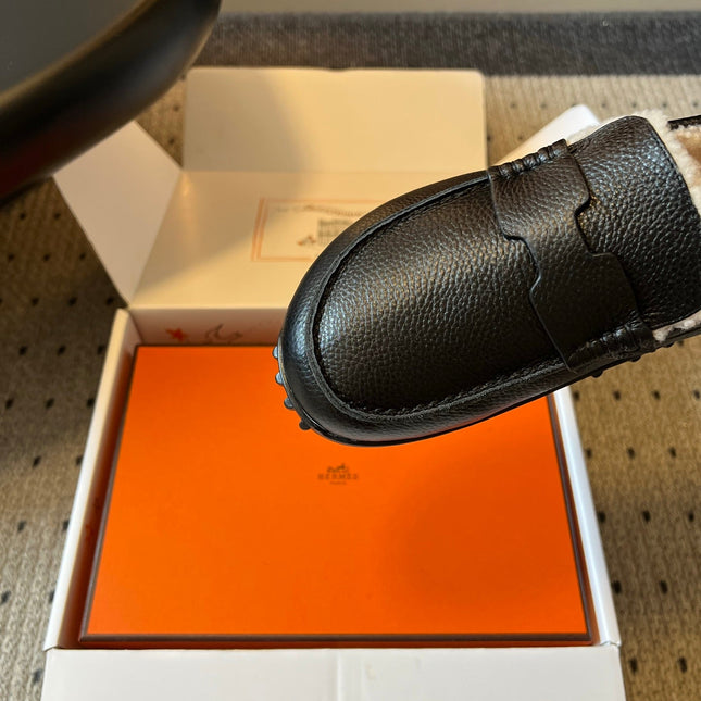 HM 26S DESTIN LOAFERS IN BLACK CALFSKIN