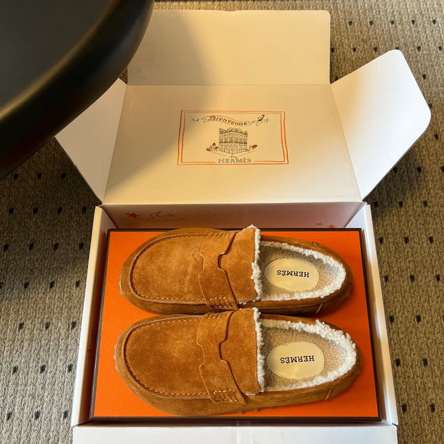 HM 26S DESTIN LOAFERS IN COGNAC BROWN SUEDE