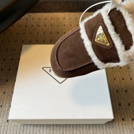 PRADA 26S MULES IN CHOCOLATE BROWN SUEDE