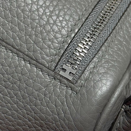 HERMES 25S MINI LINDY 19 IN CLOUD GRAY CALFSKIN SILVER HARDWARE