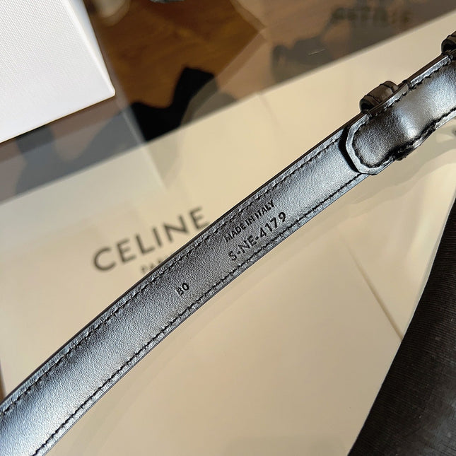 CELINE 26S BELT 18 MM IN BLACK CALFSKIN 658531