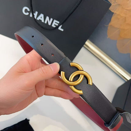 CHANEL 26S BELT 30 MM IN BLACK CALFSKIN 658695