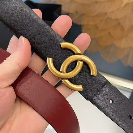 CHANEL 26S BELT 30 MM IN BLACK CALFSKIN 658695